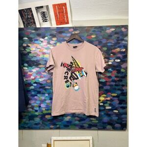 Icecream BBC Mens Graphic T-Shirt Mauve Pink Short Sleeve Running Dog Size M